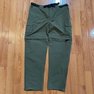 Magellan Outdoors Fish Gear Mens XL Olive Green Convertible Zip Off Cargo Pants